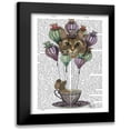 thumbnail image 1 of Fab Funky 12x14 Black Modern Framed Museum Art Print Titled - Cheshire Cat Hot Air Balloon, 1 of 5