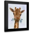 thumbnail image 1 of Fab Funky 12x14 Black Modern Framed Museum Art Print Titled - Chewing Giraffe 2, 1 of 5