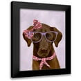 thumbnail image 1 of Fab Funky 12x14 Black Modern Framed Museum Art Print Titled - Chocolate Labrador with Glasses and Scarf, 1 of 5