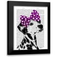thumbnail image 1 of Fab Funky 12x14 Black Modern Framed Museum Art Print Titled - Dalmatian with Purple Bow on Head, 1 of 5