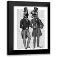 thumbnail image 1 of Fab Funky 12x14 Black Modern Framed Museum Art Print Titled - Dinosaur Men Lads Night Out, 1 of 5