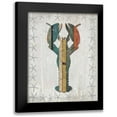 thumbnail image 1 of Fab Funky 12x14 Black Modern Framed Museum Art Print Titled - Distressed Wood Style Lobster 1, 1 of 5