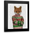 thumbnail image 1 of Fab Funky 12x14 Black Modern Framed Museum Art Print Titled - Fox in Christmas Sweater, 1 of 5