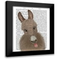 thumbnail image 1 of Fab Funky 12x14 Black Modern Framed Museum Art Print Titled - Funny Farm Donkey 2 Book Print, 1 of 5