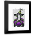 thumbnail image 1 of Fab Funky 12x14 Black Modern Framed Museum Art Print Titled - Mardi Gras Cow, 1 of 5