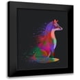 thumbnail image 1 of Fab Funky 12x14 Black Modern Framed Museum Art Print Titled - Neon Fox, 1 of 5