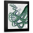 thumbnail image 1 of Fab Funky 12x14 Black Modern Framed Museum Art Print Titled - Octopus Tentacles Green and Blue, 1 of 5