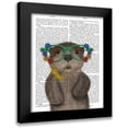 thumbnail image 1 of Fab Funky 12x14 Black Modern Framed Museum Art Print Titled - Otter and Flower Glasses, 1 of 5