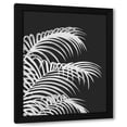 thumbnail image 1 of Fab Funky 12x14 Black Modern Wood Framed Wall Art Titled - Palm Leaf 1, White On Black, 1 of 5