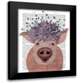 thumbnail image 1 of Fab Funky 12x14 Black Modern Framed Museum Art Print Titled - Pig and Lilac Flowers Book Print, 1 of 5