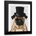 thumbnail image 1 of Fab Funky 12x14 Black Modern Framed Museum Art Print Titled - Pug, Formal Hound and Hat, 1 of 5