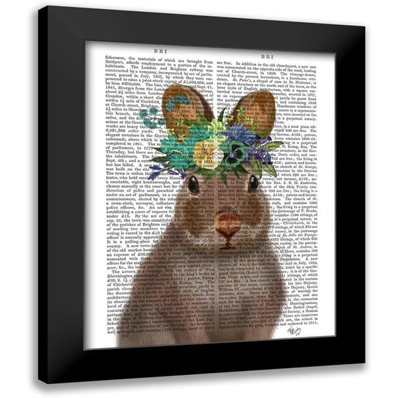 Fab Funky 12x14 Black Modern Framed Museum Art Print Titled - Rabbit Bohemian Book Print