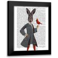 thumbnail image 1 of Fab Funky 12x14 Black Modern Framed Museum Art Print Titled - Rabbit and Bird, 1 of 5