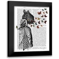 thumbnail image 1 of Fab Funky 12x14 Black Modern Framed Museum Art Print Titled - Rabbit and Butterfly Parasol, 1 of 5