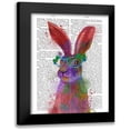 thumbnail image 1 of Fab Funky 12x14 Black Modern Framed Museum Art Print Titled - Rainbow Splash Rabbit 2, Portrait, 1 of 5