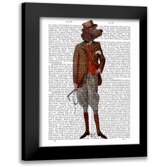 Fab Funky 12x14 Black Modern Framed Museum Art Print Titled - Red Setter Rider Full