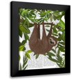 thumbnail image 1 of Fab Funky 12x14 Black Modern Framed Museum Art Print Titled - Sloth Hanging Around, 1 of 5