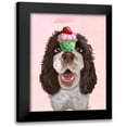 thumbnail image 1 of Fab Funky 12x14 Black Modern Framed Museum Art Print Titled - Springer Spaniel with Cupcake, 1 of 5