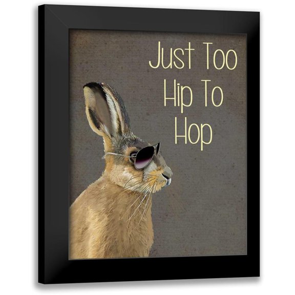 Fab Funky 12x14 Black Modern Framed Museum Art Print Titled - Too Hip To Hop Grey