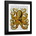 thumbnail image 1 of Fab Funky 12x14 Black Modern Framed Museum Art Print Titled - Vintage Yellow Octopus Front, 1 of 5