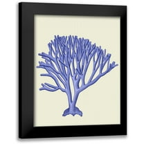 Fab Funky 12x14 Black Modern Wood Framed Wall Art Titled - Blue Corals c