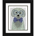thumbnail image 1 of Fab Funky 12x14 Black Ornate Wood Framed with Double Matting Museum Art Print Titled - Bichon Frise with Glasses and Bow Tie, 1 of 4