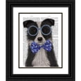 thumbnail image 1 of Fab Funky 12x14 Black Ornate Wood Framed with Double Matting Museum Art Print Titled - Border Collie, Black and White, with Glasses and Bow Tie, 1 of 4