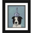thumbnail image 1 of Fab Funky 12x14 Black Ornate Wood Framed with Double Matting Museum Art Print Titled - Border Collie with Blue Vase, 1 of 4