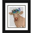 thumbnail image 1 of Fab Funky 12x14 Black Ornate Wood Framed with Double Matting Museum Art Print Titled - Cow Cream Bohemian 2 Book Print, 1 of 4