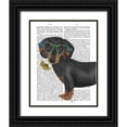 thumbnail image 1 of Fab Funky 12x14 Black Ornate Wood Framed with Double Matting Museum Art Print Titled - Dachshund Flower Glasses, 1 of 4