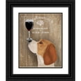 thumbnail image 1 of Fab Funky 12x14 Black Ornate Wood Framed with Double Matting Museum Art Print Titled - Dog Au Vin Beagle, 1 of 4