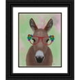 thumbnail image 1 of Fab Funky 12x14 Black Ornate Wood Framed with Double Matting Museum Art Print Titled - Donkey Red Flower Glasses, 1 of 4
