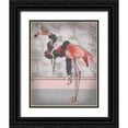 thumbnail image 1 of Fab Funky 12x14 Black Ornate Wood Framed with Double Matting Museum Art Print Titled - Flamingo and Pearls, Full, 1 of 4