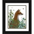 thumbnail image 1 of Fab Funky 12x14 Black Ornate Wood Framed with Double Matting Museum Art Print Titled - Fox In the Garden, 1 of 4