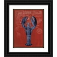 thumbnail image 1 of Fab Funky 12x14 Black Ornate Wood Framed with Double Matting Museum Art Print Titled - Lobster Prohibition Lobster On Red, 1 of 4