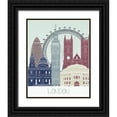 thumbnail image 1 of Fab Funky  12x14 Black Ornate Wood Framed with Double Matting Museum Art Print Titled - London Skyline, 1 of 4