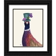 thumbnail image 1 of Fab Funky 12x14 Black Ornate Wood Framed with Double Matting Museum Art Print Titled - Pheasant in Blue Hat, 1 of 4