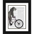 thumbnail image 1 of Fab Funky 12x14 Black Ornate Wood Framed with Double Matting Museum Art Print Titled - Schnauzer on Bicycle, Grey, 1 of 4