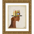 thumbnail image 1 of Fab Funky 12x14 Gold Ornate Wood Framed with Double Matting Museum Art Print Titled - Airdale Beer Lover, 1 of 4