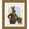 thumbnail image 1 of Fab Funky 12x14 Gold Ornate Wood Framed with Double Matting Museum Art Print Titled - Dapper Hare, 1 of 4