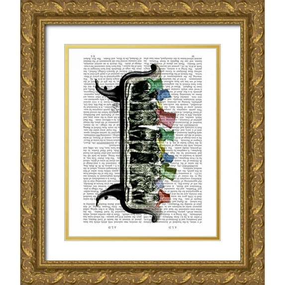 Fab Funky 12x14 Gold Ornate Wood Framed with Double Matting Museum Art Print Titled - Dogs on Sofa