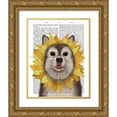 thumbnail image 1 of Fab Funky 12x14 Gold Ornate Wood Framed with Double Matting Museum Art Print Titled - Husky Sunflower, 1 of 4