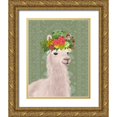 thumbnail image 1 of Fab Funky 12x14 Gold Ornate Wood Framed with Double Matting Museum Art Print Titled - Llama Bohemian 4, 1 of 4