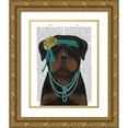 thumbnail image 1 of Fab Funky 12x14 Gold Ornate Wood Framed with Double Matting Museum Art Print Titled - Rottweiler Flapper, 1 of 4