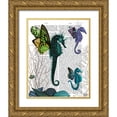 thumbnail image 1 of Fab Funky 12x14 Gold Ornate Wood Framed with Double Matting Museum Art Print Titled - Seahorse Trio With Wings, 1 of 4