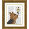 thumbnail image 1 of Fab Funky 12x14 Gold Ornate Wood Framed with Double Matting Museum Art Print Titled - Yorkshire Terrier Ice Cream, 1 of 4