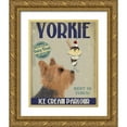 thumbnail image 1 of Fab Funky 12x14 Gold Ornate Wood Framed with Double Matting Museum Art Print Titled - Yorkshire Terrier Ice Cream, 1 of 4