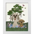 thumbnail image 1 of Fab Funky 12x14 White Modern Wood Framed Museum Art Print Titled - Bebe-Butterfly Hunt, 1 of 4