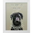 thumbnail image 1 of Fab Funky 12x14 White Modern Wood Framed Museum Art Print Titled - Black Labrador, You Light Up, 1 of 4