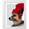 thumbnail image 1 of Fab Funky 12x14 White Modern Wood Framed Museum Art Print Titled - Dog in Ski Sweater, 1 of 4